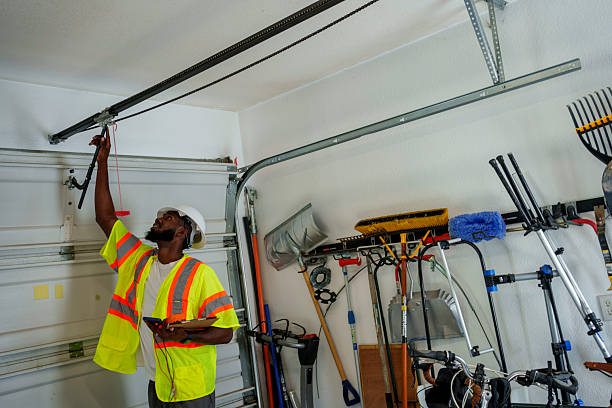 Professional Garage Door Panel Replacement technician working in Deerfield, MI
